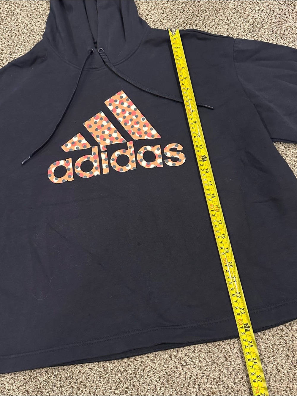 adidas Women’s Badge of Sport Polka Dot Logo Fleece Pullover Hoodie 2X R $90 - Picture 12 of 12